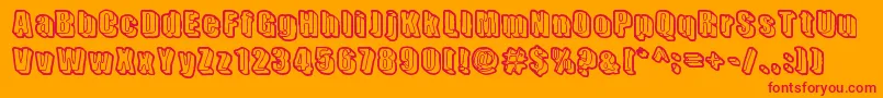 SensoryCortex-Schriftart – Rote Schriften auf orangefarbenem Hintergrund