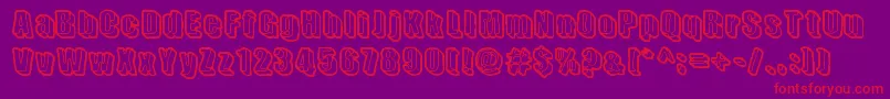SensoryCortex-Schriftart – Rote Schriften auf violettem Hintergrund