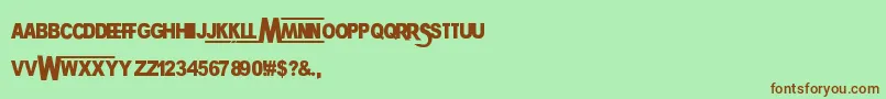 Wrestlemania Font – Brown Fonts on Green Background