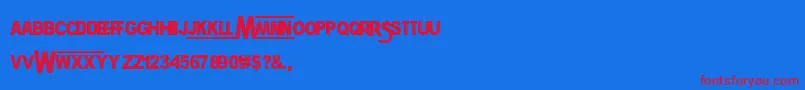 フォントWrestlemania – 赤い文字の青い背景