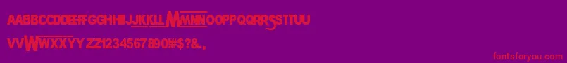 Czcionka Wrestlemania – czerwone czcionki na fioletowym tle