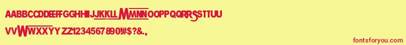 Czcionka Wrestlemania – czerwone czcionki na żółtym tle