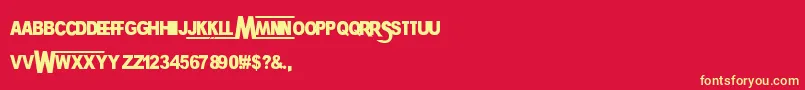 Wrestlemania Font – Yellow Fonts on Red Background