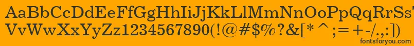 Century731Bt-Schriftart – Schwarze Schriften auf orangefarbenem Hintergrund