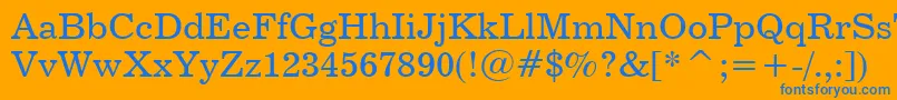 Century731Bt Font – Blue Fonts on Orange Background