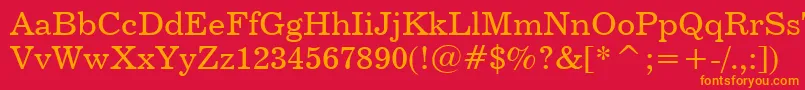 Century731Bt Font – Orange Fonts on Red Background