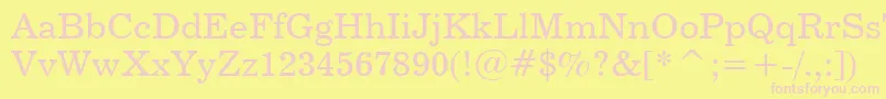 Century731Bt Font – Pink Fonts on Yellow Background