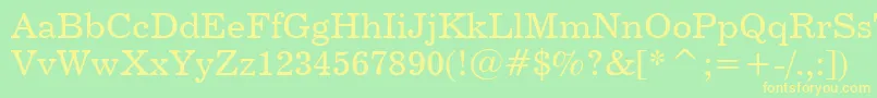 Century731Bt Font – Yellow Fonts on Green Background