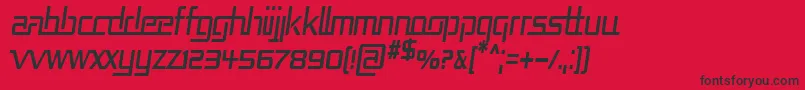 RepublikaCndItalic-Schriftart – Schwarze Schriften auf rotem Hintergrund