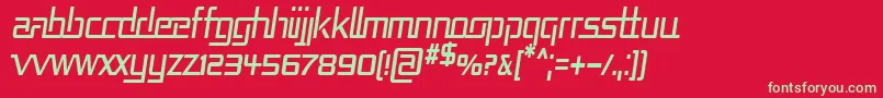 RepublikaCndItalic-Schriftart – Grüne Schriften auf rotem Hintergrund