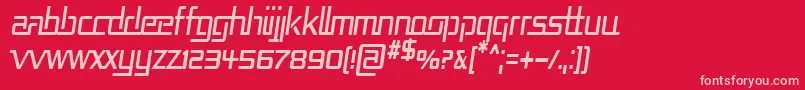 RepublikaCndItalic Font – Pink Fonts on Red Background