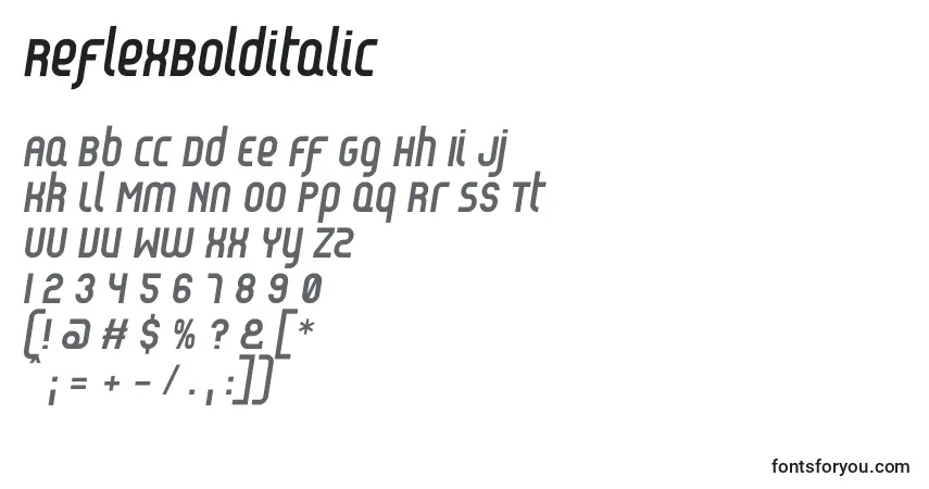 Czcionka ReflexBolditalic (89379) – alfabet, cyfry, specjalne znaki