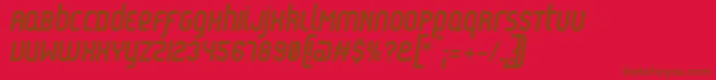 ReflexBolditalic-fontti – ruskeat fontit punaisella taustalla