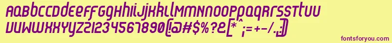 ReflexBolditalic Font – Purple Fonts on Yellow Background