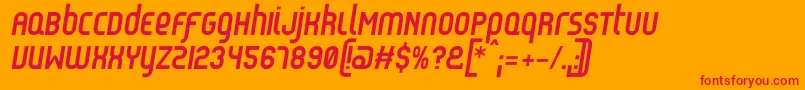 ReflexBolditalic Font – Red Fonts on Orange Background