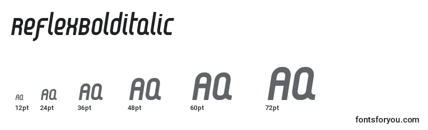Größen der Schriftart ReflexBolditalic (89379)