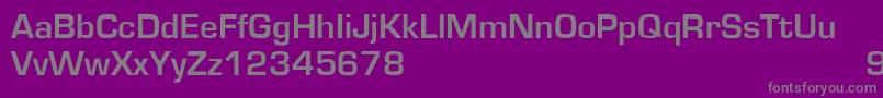 フォントEurostileBold – 紫の背景に灰色の文字