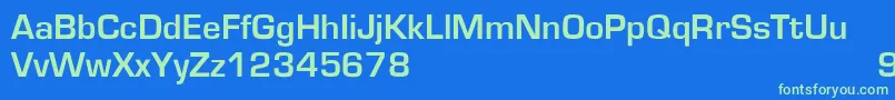 EurostileBold Font – Green Fonts on Blue Background