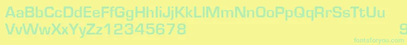 EurostileBold Font – Green Fonts on Yellow Background