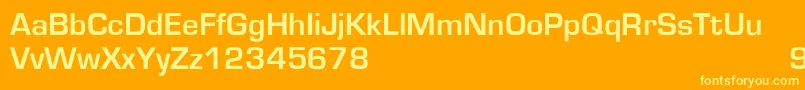 EurostileBold Font – Yellow Fonts on Orange Background