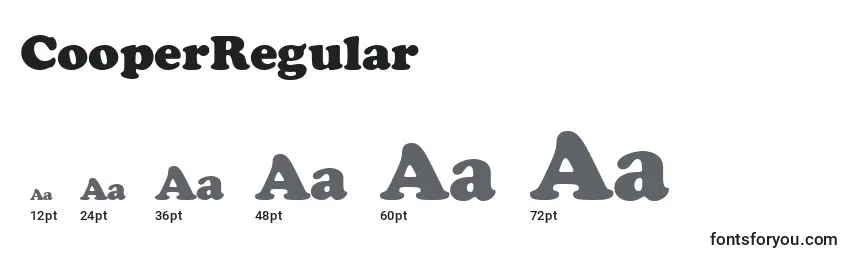 CooperRegular Font Sizes