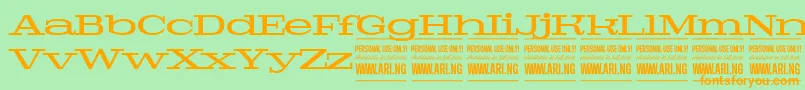 PigeonmediumPersonal Font – Orange Fonts on Green Background