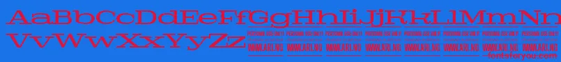 PigeonmediumPersonal Font – Red Fonts on Blue Background