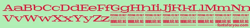 PigeonmediumPersonal Font – Red Fonts on Green Background