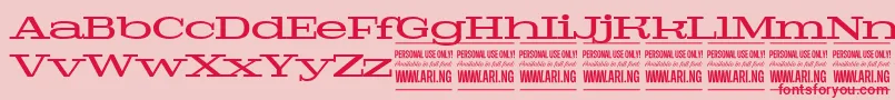 Czcionka PigeonmediumPersonal – czerwone czcionki na różowym tle