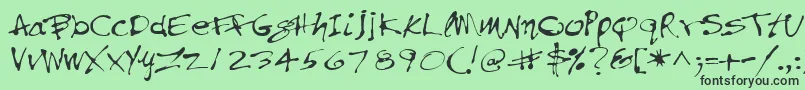 PfinkpenUnicode Font – Black Fonts on Green Background