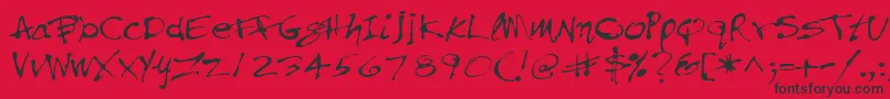 PfinkpenUnicode Font – Black Fonts on Red Background