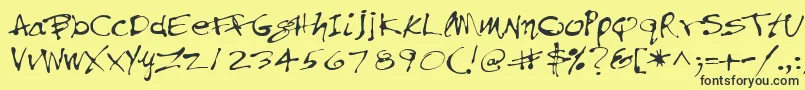 PfinkpenUnicode Font – Black Fonts on Yellow Background