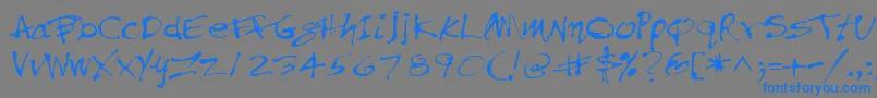 フォントPfinkpenUnicode – 灰色の背景に青い文字