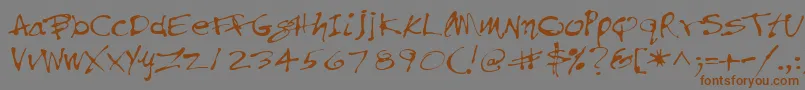 PfinkpenUnicode Font – Brown Fonts on Gray Background