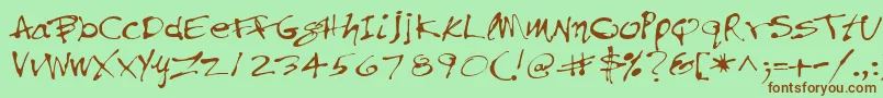 PfinkpenUnicode Font – Brown Fonts on Green Background