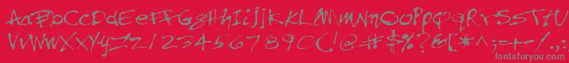 PfinkpenUnicode Font – Gray Fonts on Red Background
