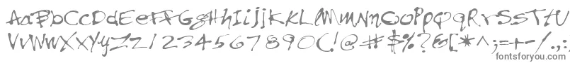 フォントPfinkpenUnicode – 白い背景に灰色の文字