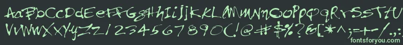 PfinkpenUnicode Font – Green Fonts on Black Background