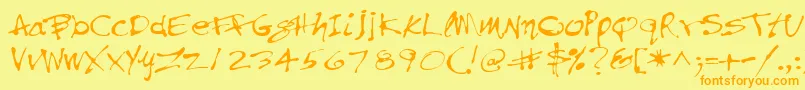 PfinkpenUnicode Font – Orange Fonts on Yellow Background