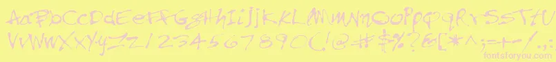 PfinkpenUnicode Font – Pink Fonts on Yellow Background