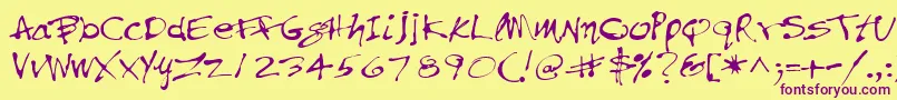 PfinkpenUnicode Font – Purple Fonts on Yellow Background