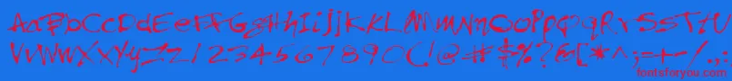 PfinkpenUnicode Font – Red Fonts on Blue Background