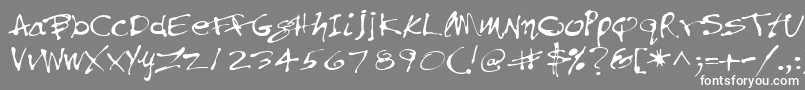 フォントPfinkpenUnicode – 灰色の背景に白い文字