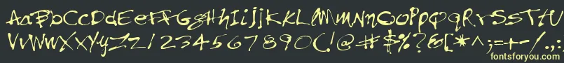 PfinkpenUnicode Font – Yellow Fonts on Black Background