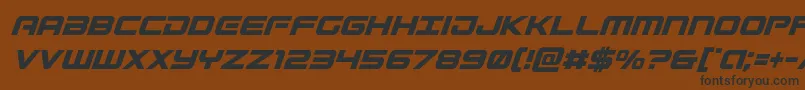 Weitere Informationen zur Gunshipcondital-Schriftart Gunshipcondital-Schriftart – Schwarze Schriften auf braunem Hintergrund