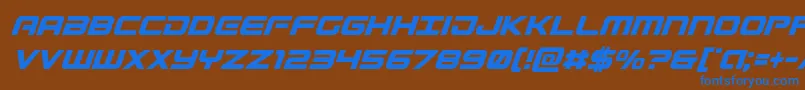 Gunshipconditalフォントについての詳細 フォントGunshipcondital – 茶色の背景に青い文字