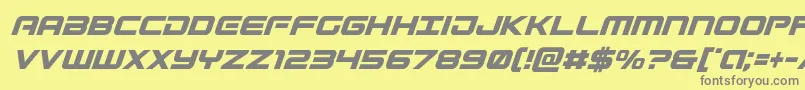 Gunshipcondital-Schriftart – Graue Schriften auf gelbem Hintergrund