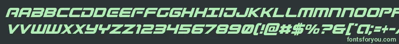 フォントGunshipcondital – 黒い背景に緑の文字