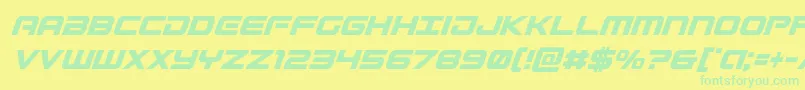 Weitere Informationen zur Gunshipcondital-Schriftart Gunshipcondital-Schriftart – Grüne Schriften auf gelbem Hintergrund