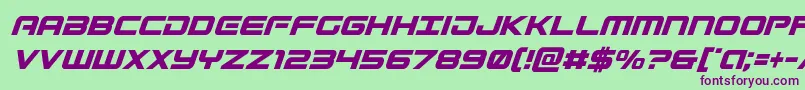 Gunshipcondital Font – Purple Fonts on Green Background